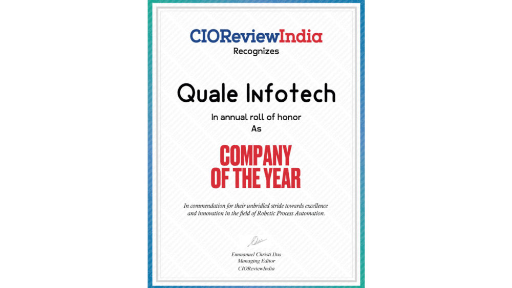 Company of the Year for Excellence and Innovation in the Field of RPA